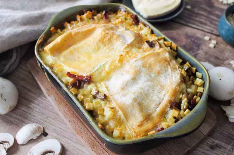 Recette Gratin de crozets et champignons