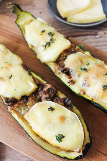 Courgettes farcies aux légumes et Chaussée aux Moines