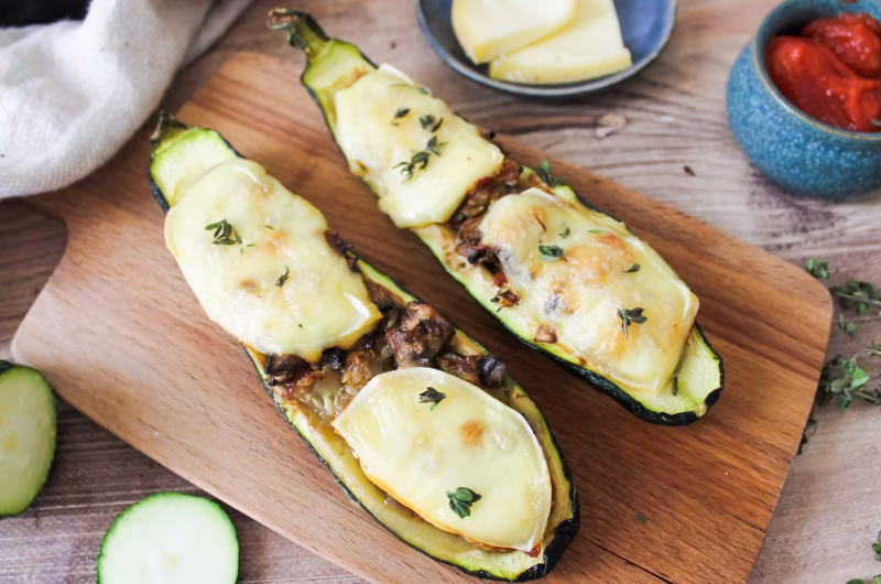 Courgette farcie au chausée aux moines 