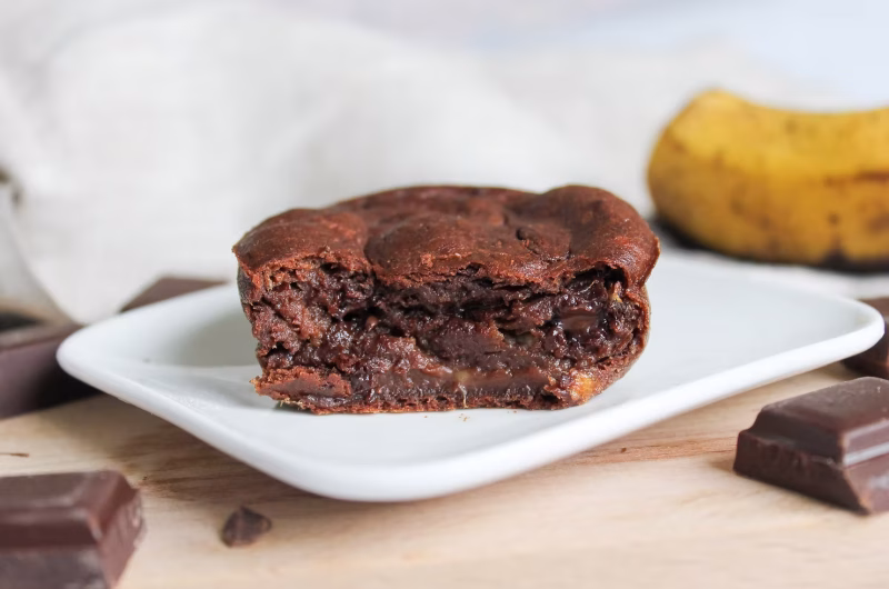 Fondants individuels banane et chocolat (recette healthy facile et rapide) 🍌🍫