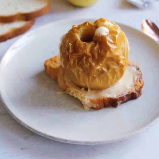pommes rôties au lait concentré sucré
