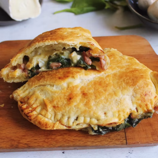 Recette panier feuilleté chèvre, bacon, champignons et épinards