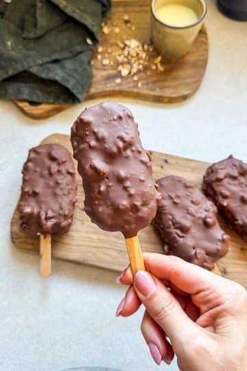 Glaces maison façon Magnum vanille chocolat et amandes
