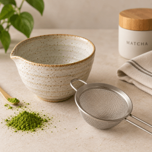 Bol et passoire pour matcha
